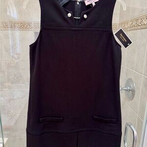 Black Sleeveless Dress with Silver Accents